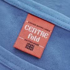 Centre Fold British Made woven label on garment