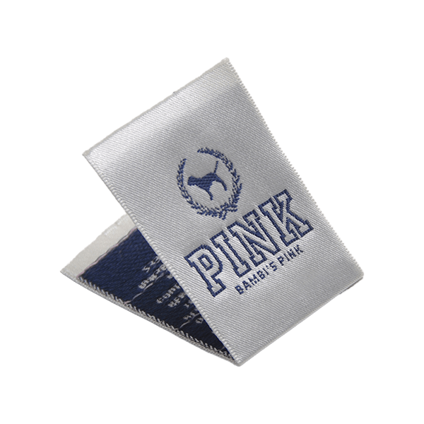 Pink woven label