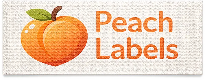 Finished custom woven label ready to sew into clothing